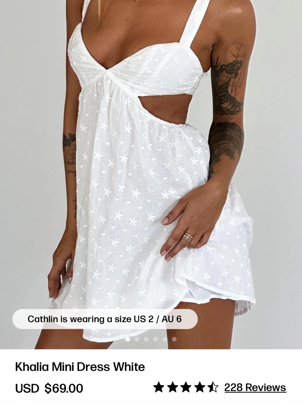 Princess Polly Khalia Mini Dress size 2 NWT